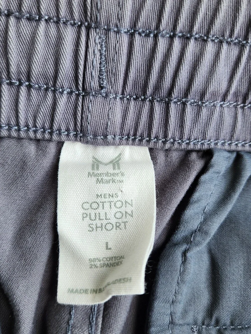 Member's Mark Men's Cotton Pull-On Short, 7-inch Inseam, Relaxed Fit Gray L